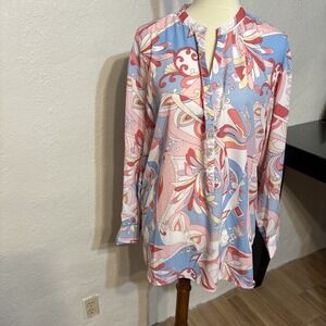 Zac & Rachel L‎ Tunic Multi-pattern Pastels Designer Fashion Women Retro Mood
